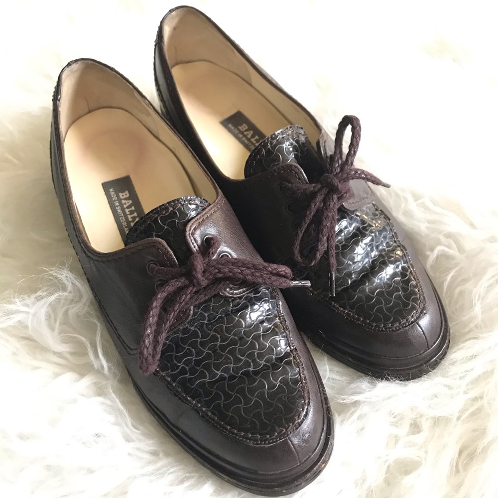Bally Brown leather/patent leather shoes